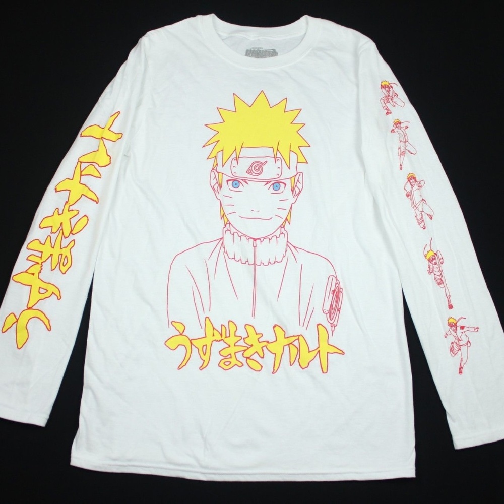 NARUTO Shippuden Long Sleeve Tee T Shirt Kanji